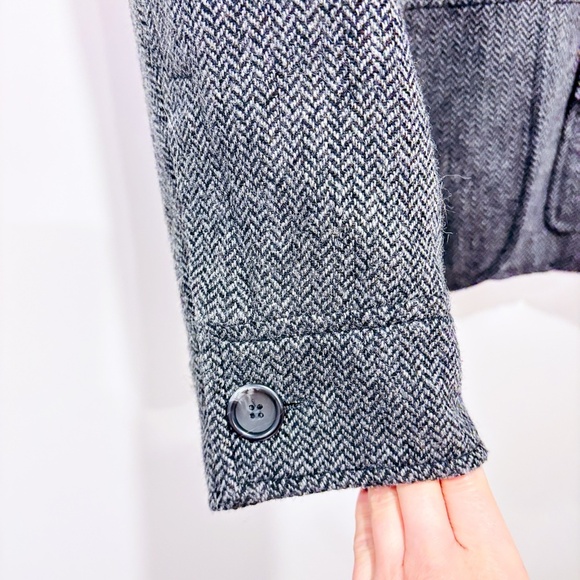 LA REDOUTE Structured Grey Wool Jacket with Utility Pockets | Size 16* - Picture 5 of 8